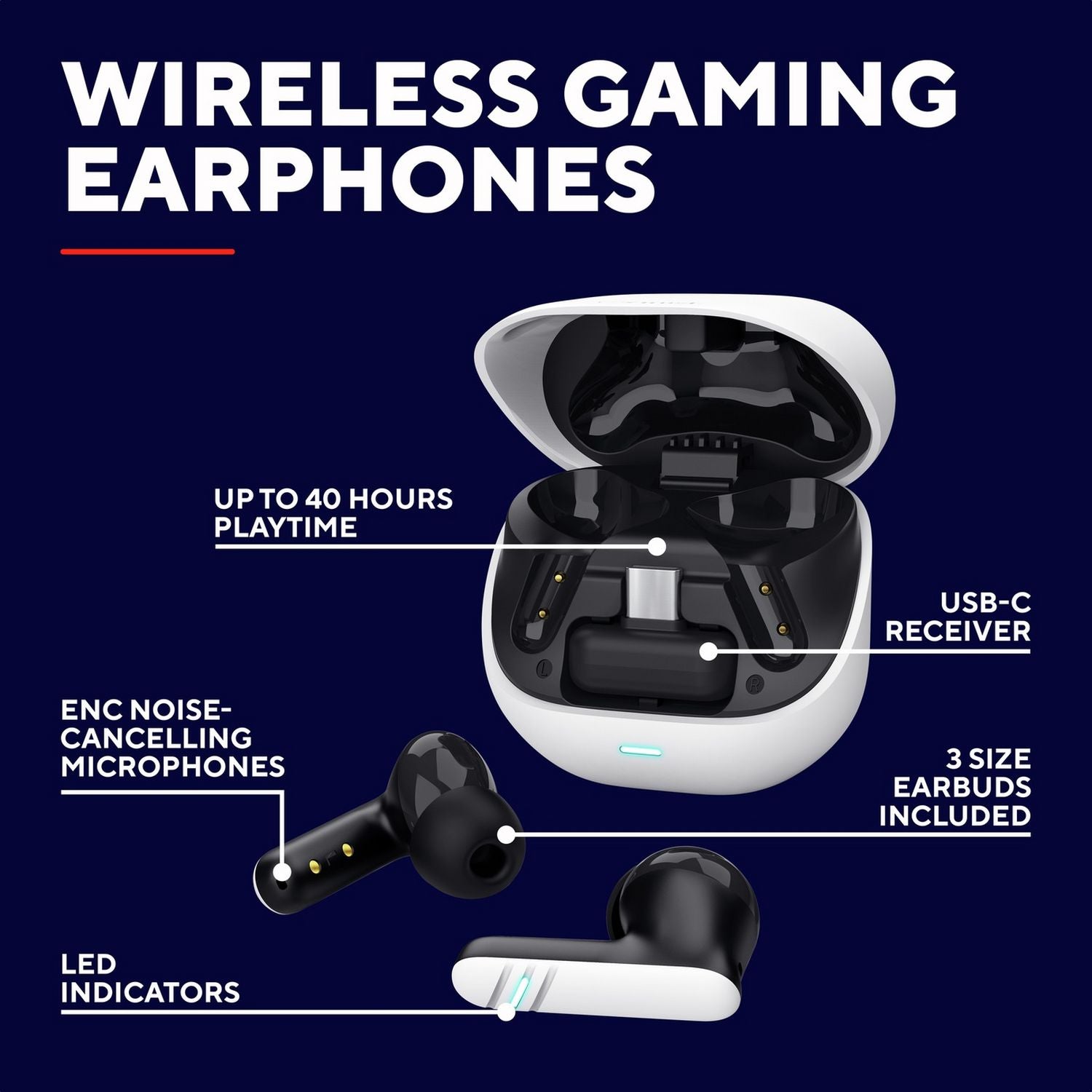 Trust GXT Oxxie wireless gaming earphones white, imported from the UK