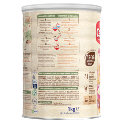 Nestle Cerelac honey and wheat infant cereal 1kg, imported from the UK