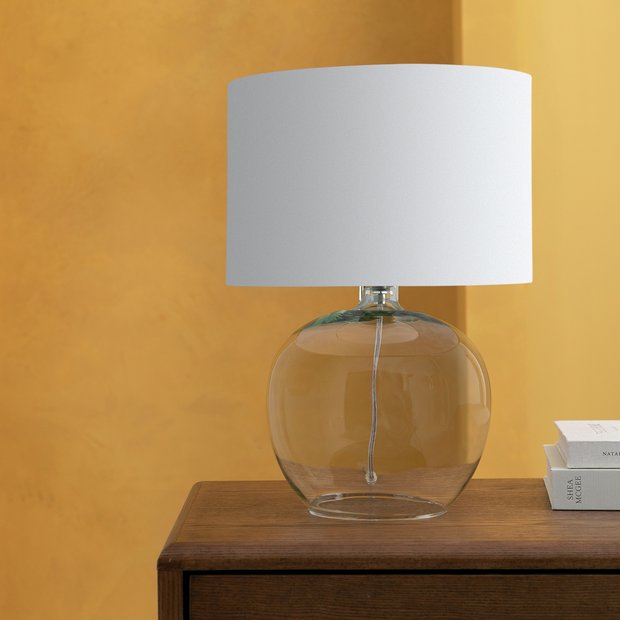 Argos Home clear glass lamp base H29cm, UK version