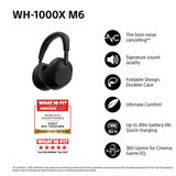 Sony WH-1000XM6 noise cancelling wireless headphones black (British brand)