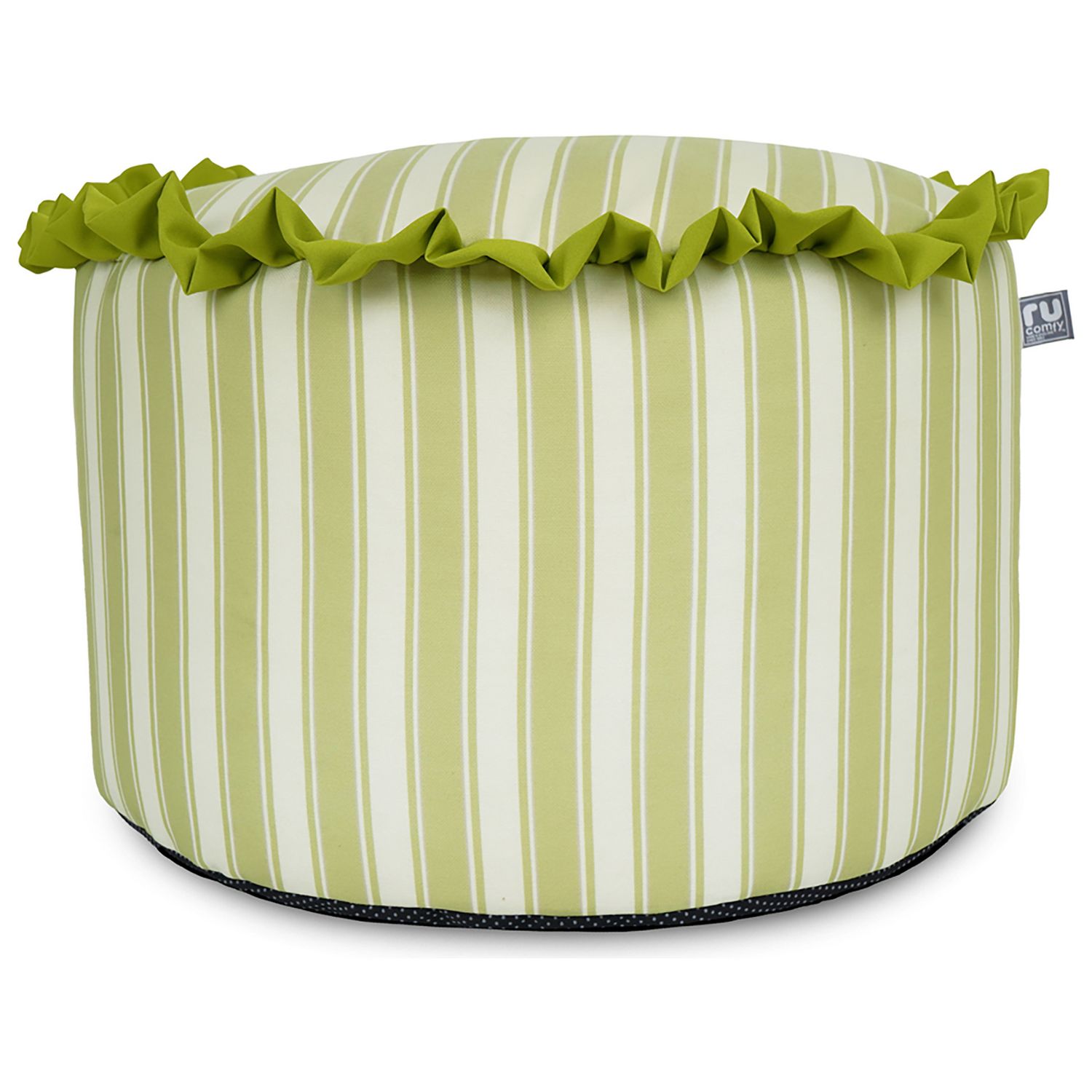 rucomfy fabric pouffe in green and white, UK version