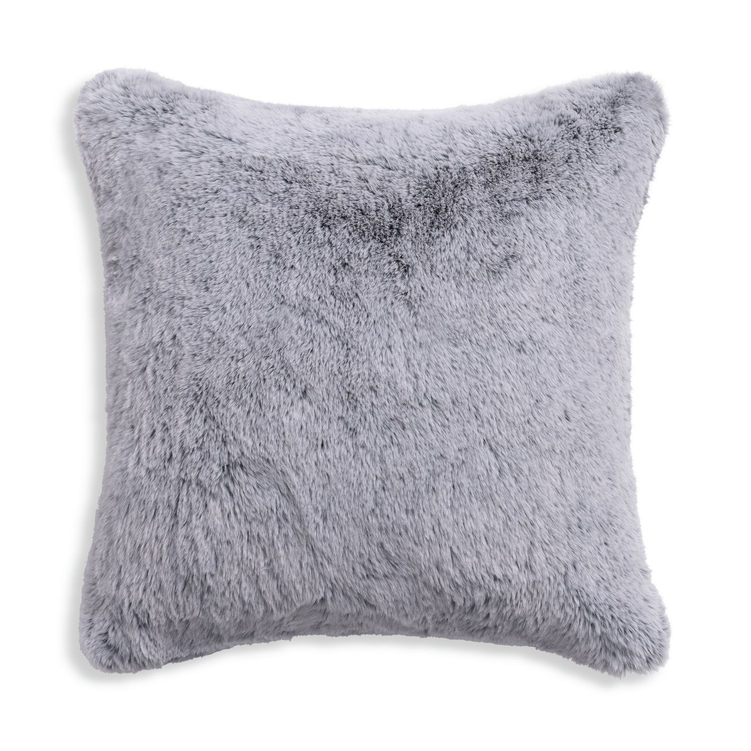 Habitat Faux Fur Tipped Cushion - Charcoal - 43x43cm