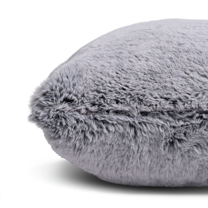 Habitat Faux Fur Tipped Cushion - Charcoal - 43x43cm