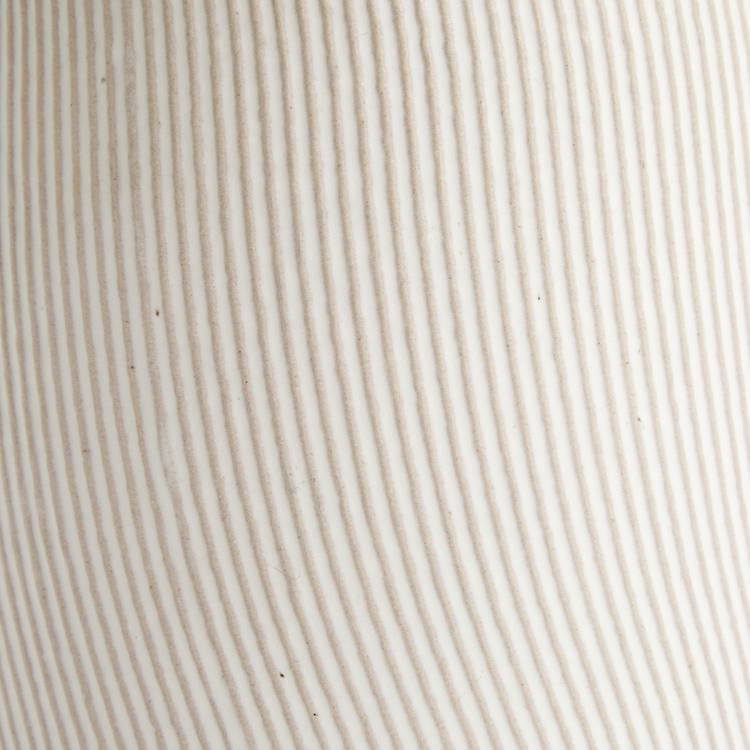 Habitat large ribbed ceramic vase natural 27cm, UK version