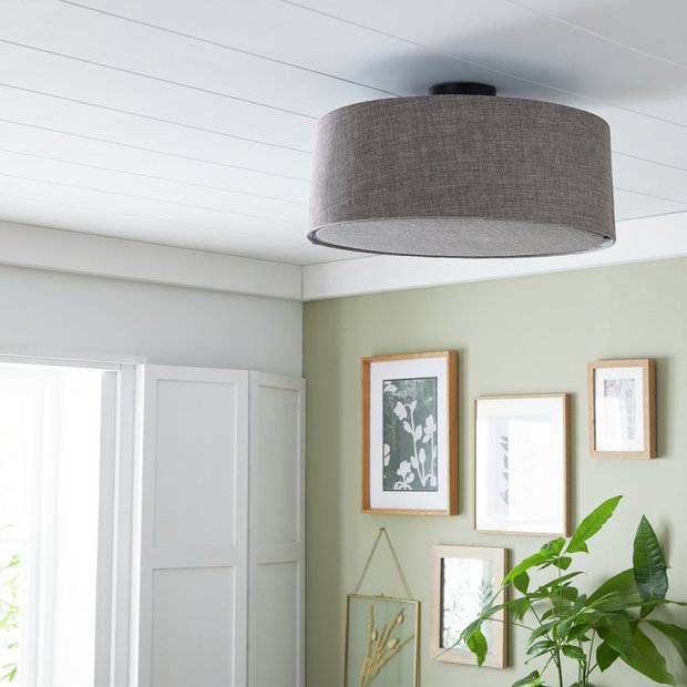 Argos Home flush ceiling light black and grey 46cm (British brand)