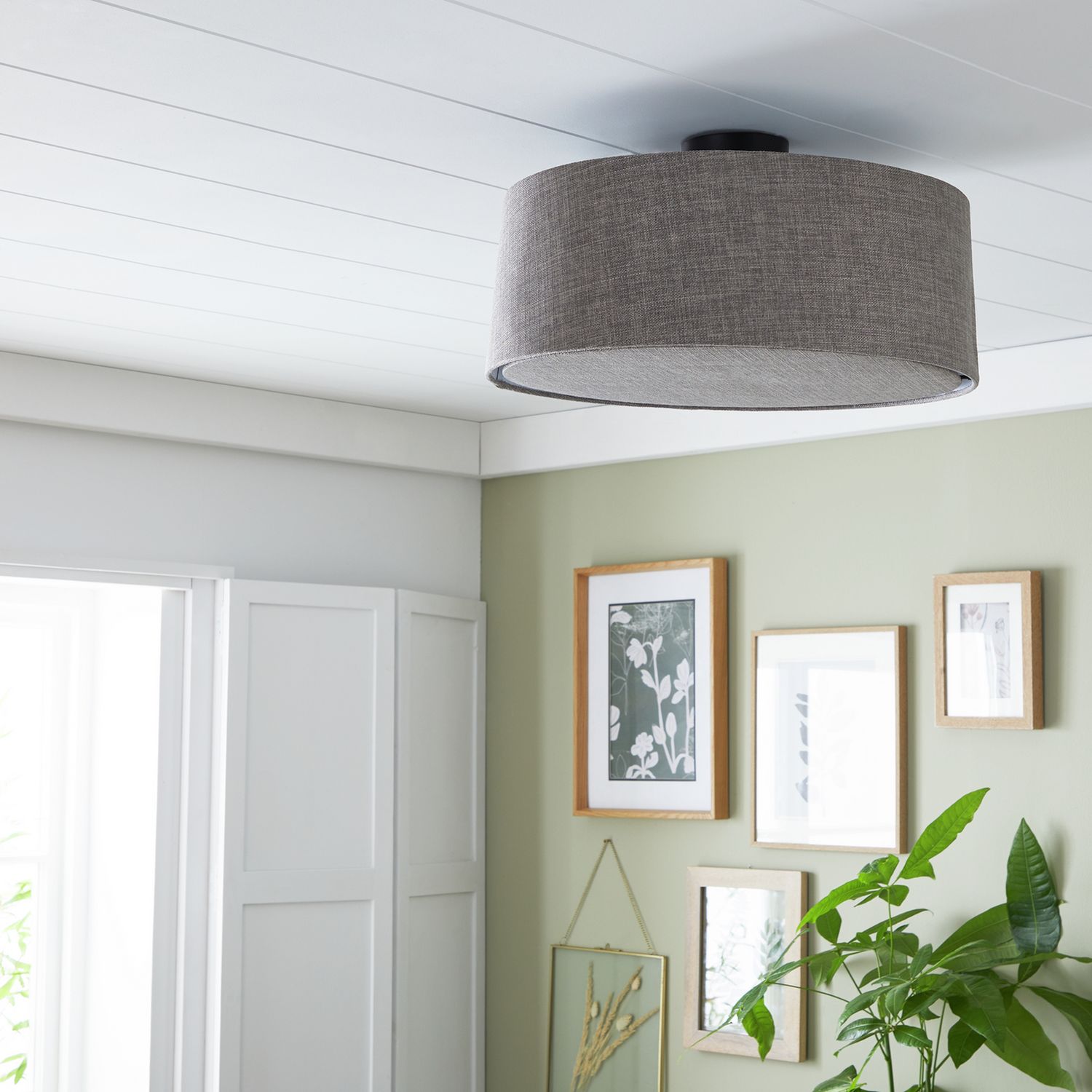 Argos Home flush ceiling light black and grey 46cm (British brand)