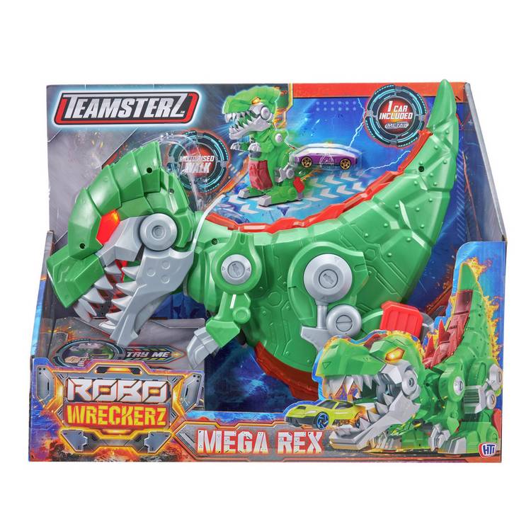 Teamsterz Robo Wreckerz Mega Rex motorised dinosaur toy, UK version