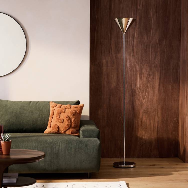 Argos Home cone uplighter floor lamp polished chrome, UK version