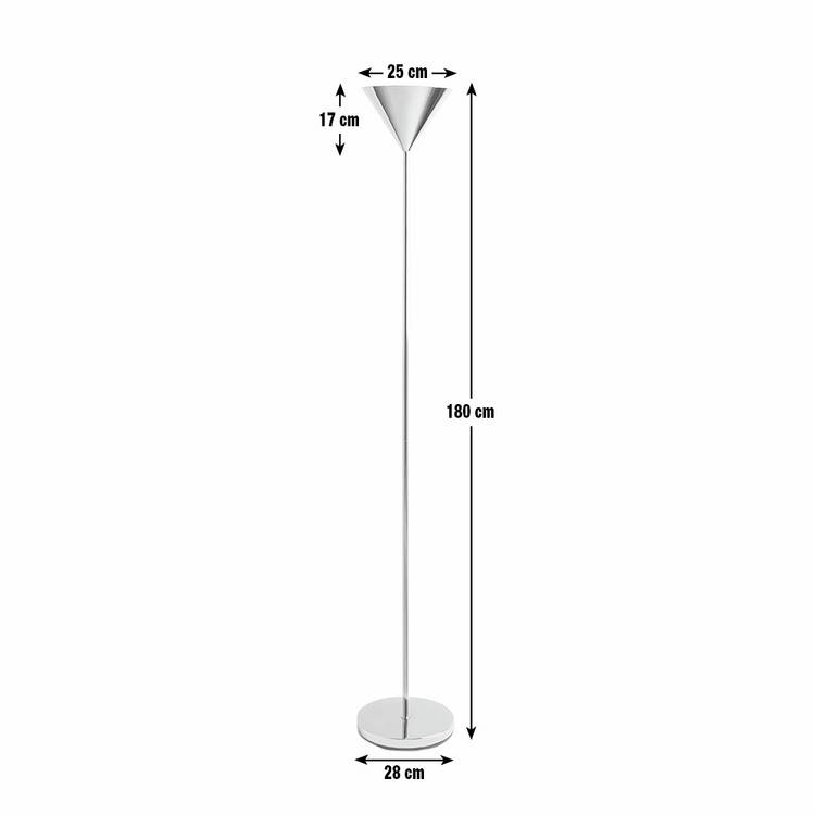 Argos Home cone uplighter floor lamp polished chrome, UK version