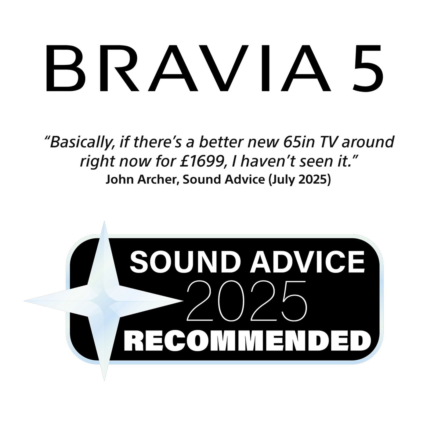 Sony Bravia 5 4K Mini LED TV 55-inch, imported from the UK