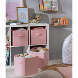 Pink canvas storage boxes set of four - British product