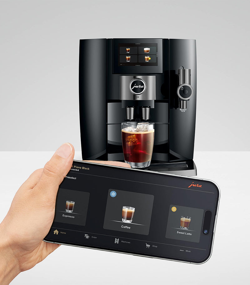 Jura J10 coffee machine with touchscreen, imported from the UK