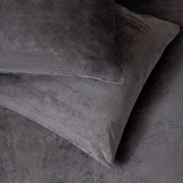 Argos Home Slinky Fleece charcoal bedding set single - British product