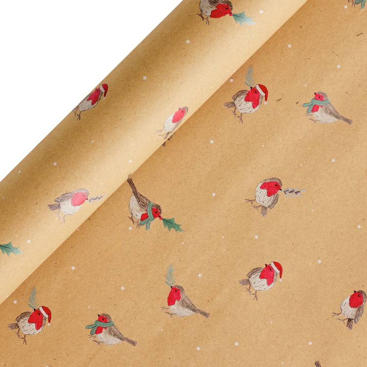 Argos Home robin wrapping paper 3 rolls, imported from the UK