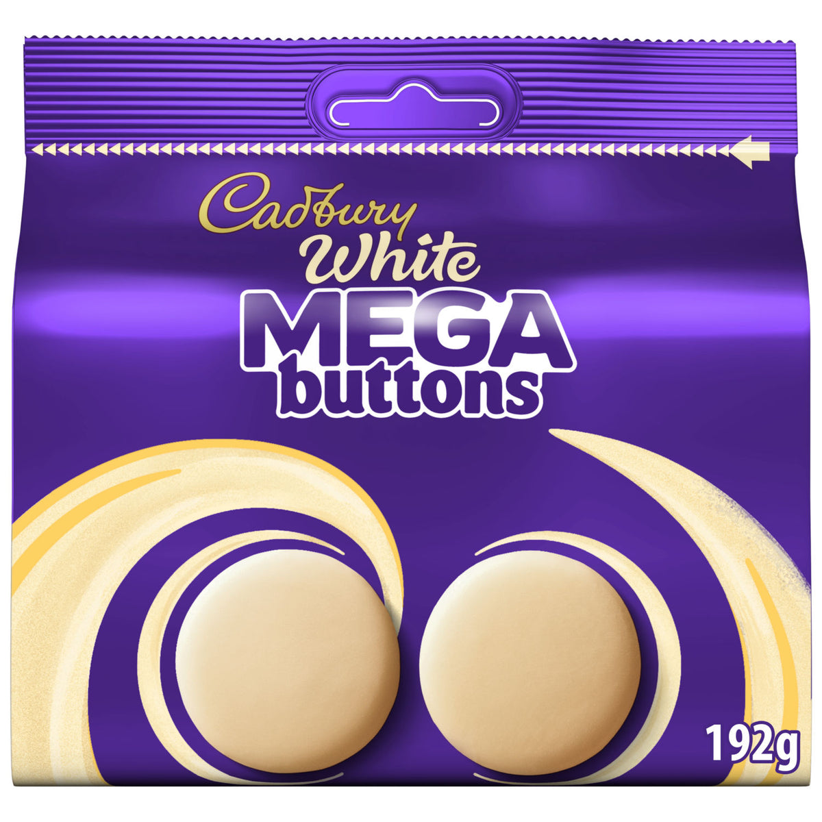 Cadbury white chocolate buttons Mega Buttons 192g, imported from the UK