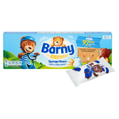 Barny milk soft baked bears cake bars 125g - British product