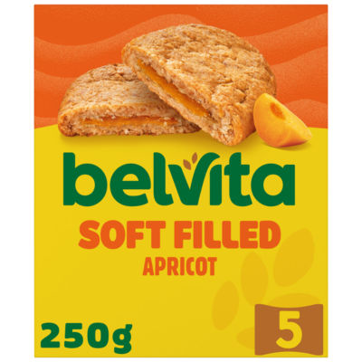 Belvita Apricot Filled Cereal Snack Bars 250g Multipack - British product