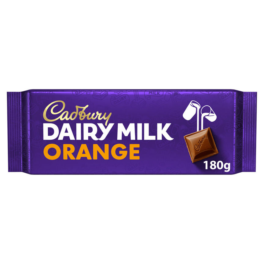 Cadbury Dairy Milk Orange Chocolate Bar 180g GOODS ASDA   