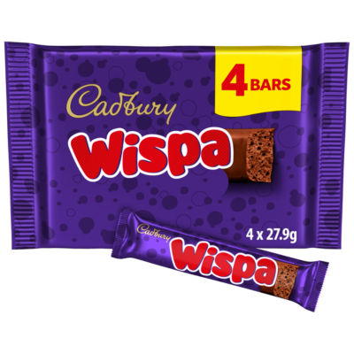 Cadbury Wispa Chocolate Bars 4 Pack