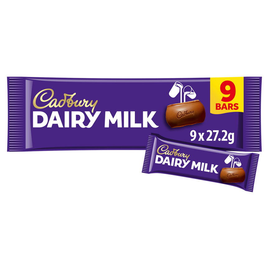 Cadbury Dairy Milk Chocolate Bars 9 Pack GOODS ASDA   