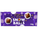 Cadbury Mini Snowballs milk chocolate bar 110g, imported from the UK
