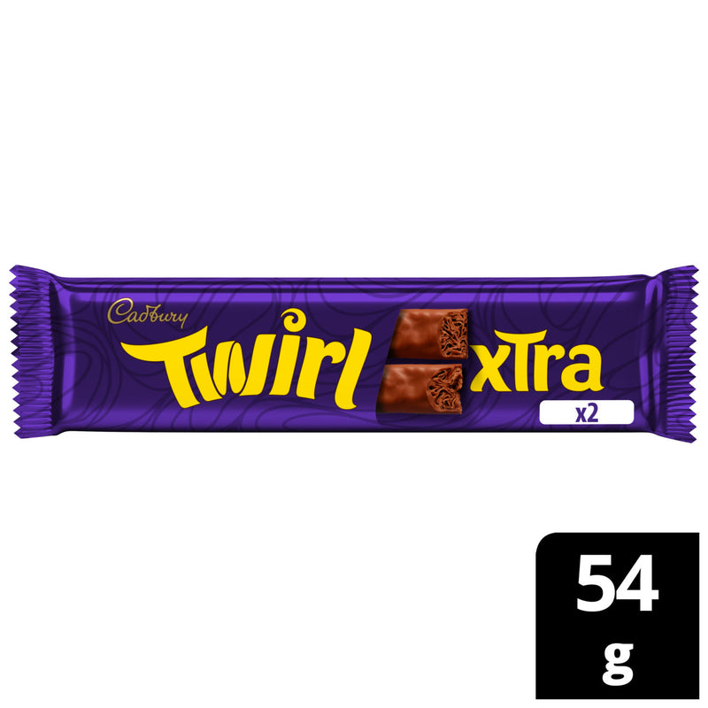 Cadbury Twirl Xtra Duo chocolate bar 54g, UK version
