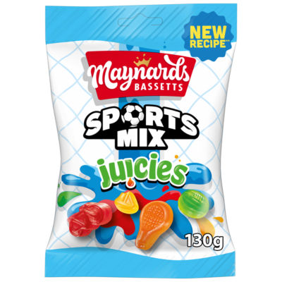 Maynards Bassetts Sports Mix Juicies sweets 130g, imported from the UK