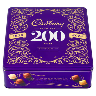 Cadbury Dairy Milk mixed chocolate chunks 700g tin, imported from the UK
