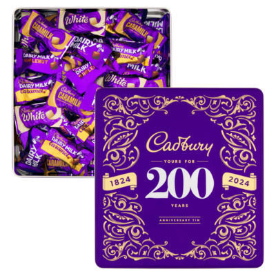 Cadbury Dairy Milk mixed chocolate chunks 700g tin, imported from the UK