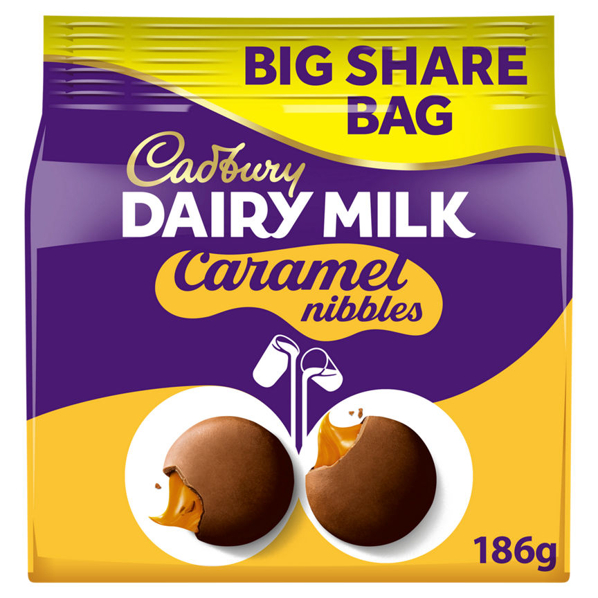 Cadbury Dairy Milk Caramel Nibbles Chocolate Sharing Bag GOODS ASDA   