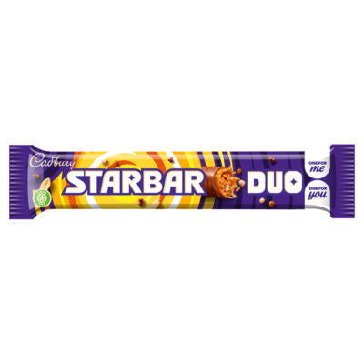 Cadbury Starbar Duo peanut caramel chocolate bar 74g (British brand)