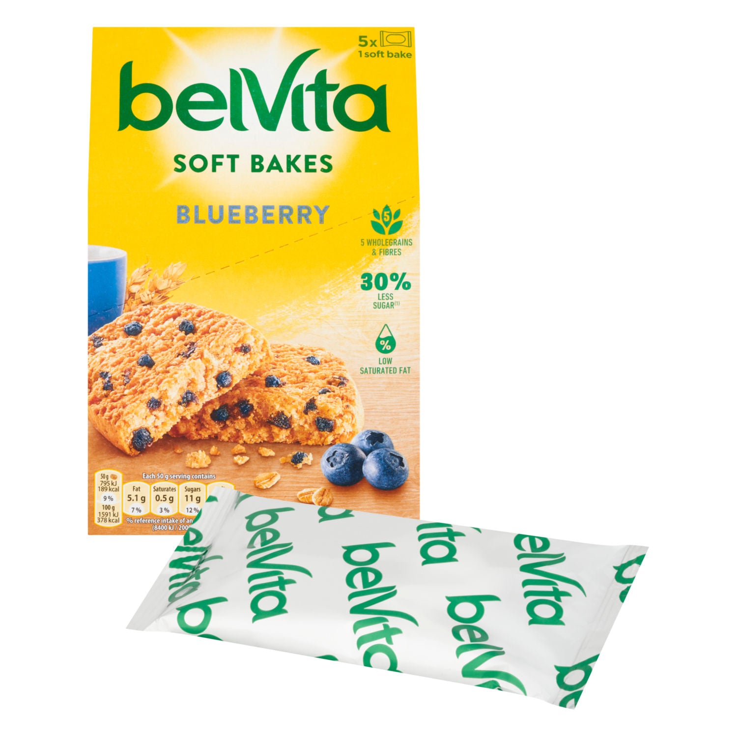 Belvita Soft Bakes Blueberry Cereal Snack Bars 250g - British product