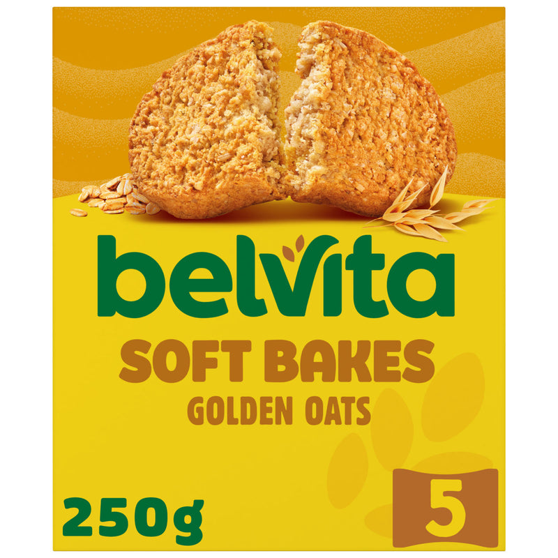 Belvita Soft Bakes Golden Oats cereal snack bars 250g multipack - British product