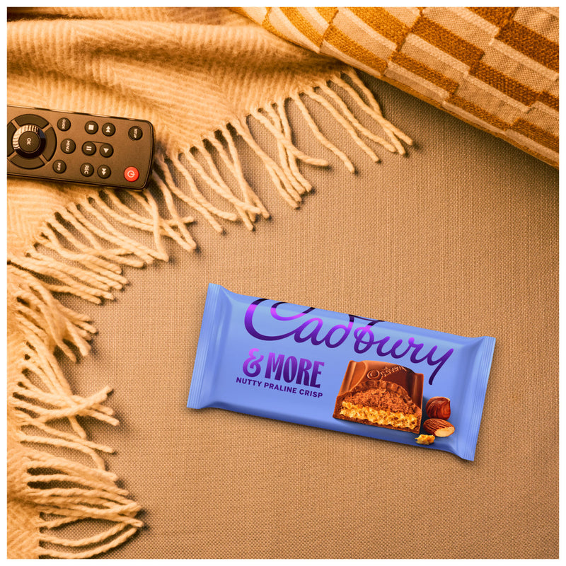 Cadbury nutty praline crisp milk chocolate bar 180g - British product