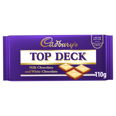 Cadbury milk and white chocolate bar 110g - British product