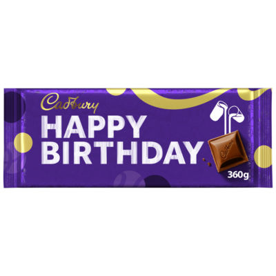 Cadbury milk chocolate bar Happy Birthday gifting 360g, imported from the UK