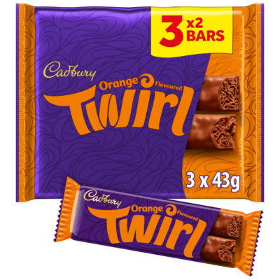 Cadbury Twirl Orange chocolate multipack 129g, UK version