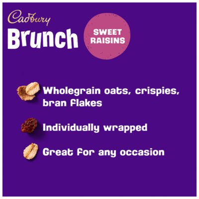Cadbury Brunch Oats Raisin Chocolate Cereal Bars 112g, UK version
