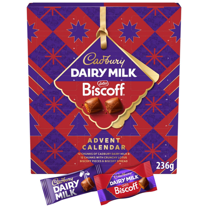 Cadbury advent calendar Biscoff chocolate 236g, imported from the UK