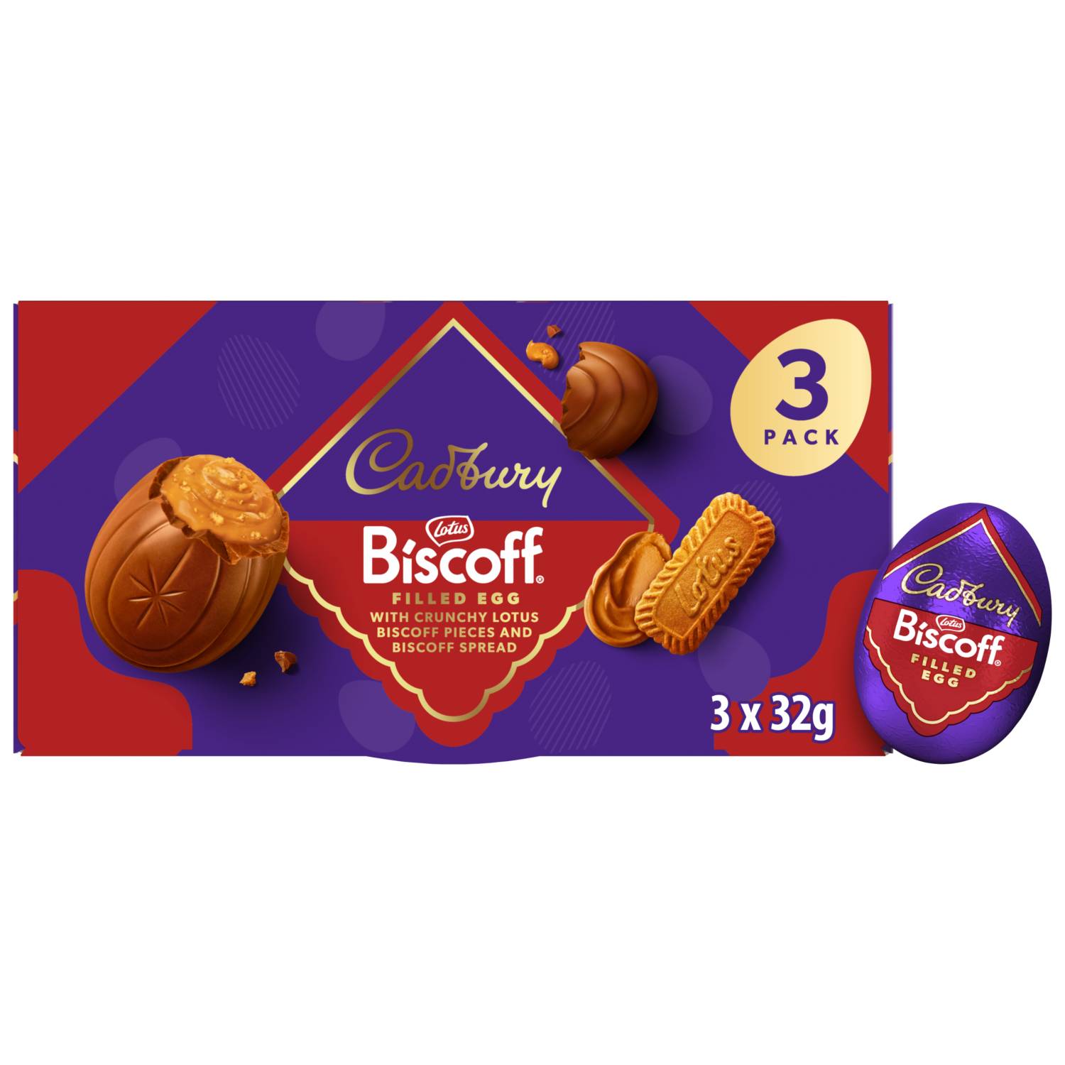 Cadbury Easter egg Biscoff 96g 3 pack (British brand)