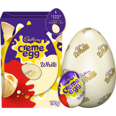 Cadbury white Creme Egg chocolate Easter egg 190g, UK version