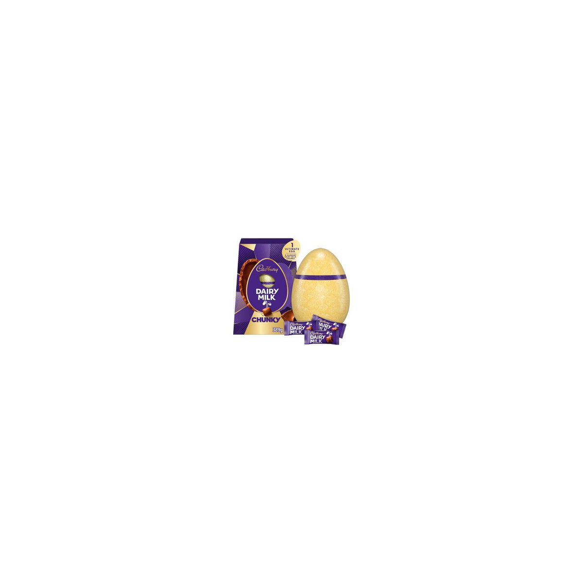 Cadbury Dairy Milk Chunky Easter egg 389g, imported from the UK
