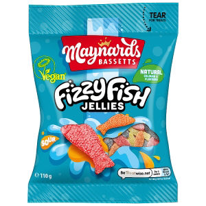 Maynards Bassetts fizzy fish jelly sweets 110g, UK version