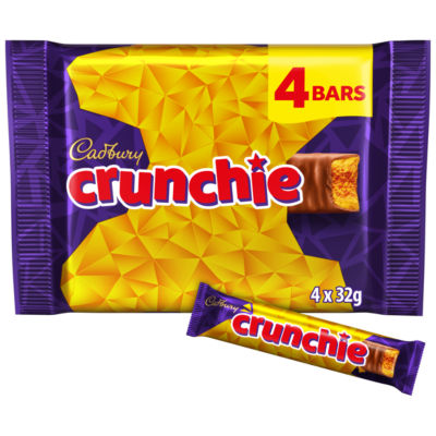 Cadbury Crunchie Milk Chocolate Bars 4 Pack