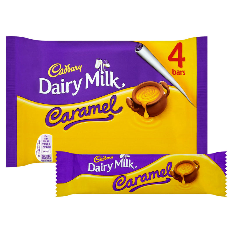 Cadbury Dairy Milk Caramel chocolate bar 4 pack 148g - British product
