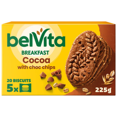 Belvita chocolate chip cereal biscuit snack bars multipack 225g - British product