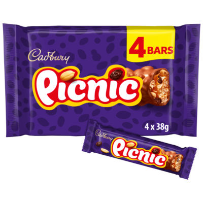 ASDA Cadbury Picnic Chocolate Cereal Bar 4 Pack 152g- Buy online at McGrocer