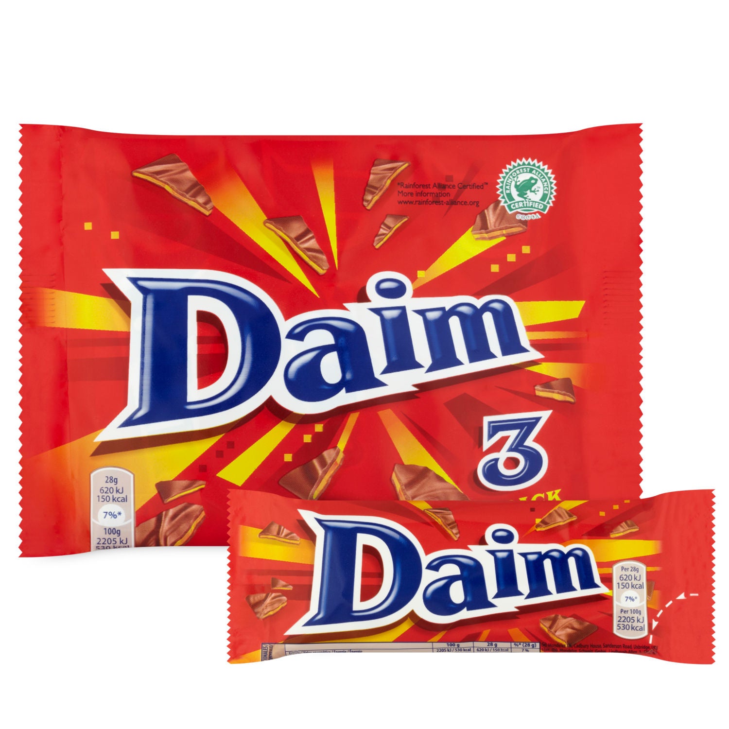 Daim milk chocolate almond caramel bar 84g multipack - British product
