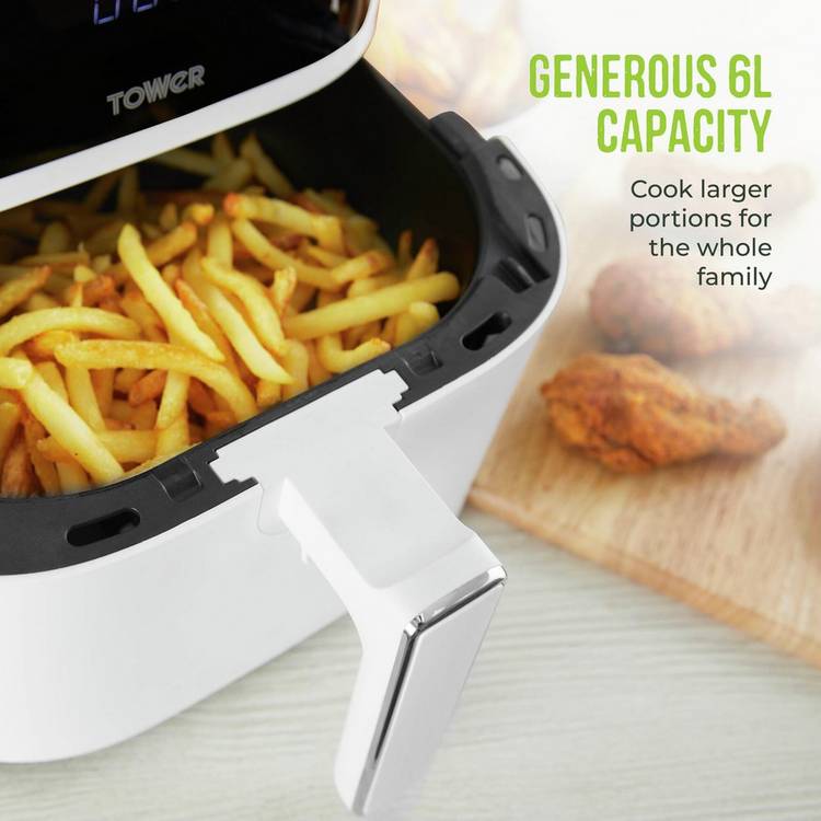 Tower 6L digital air fryer white, UK version