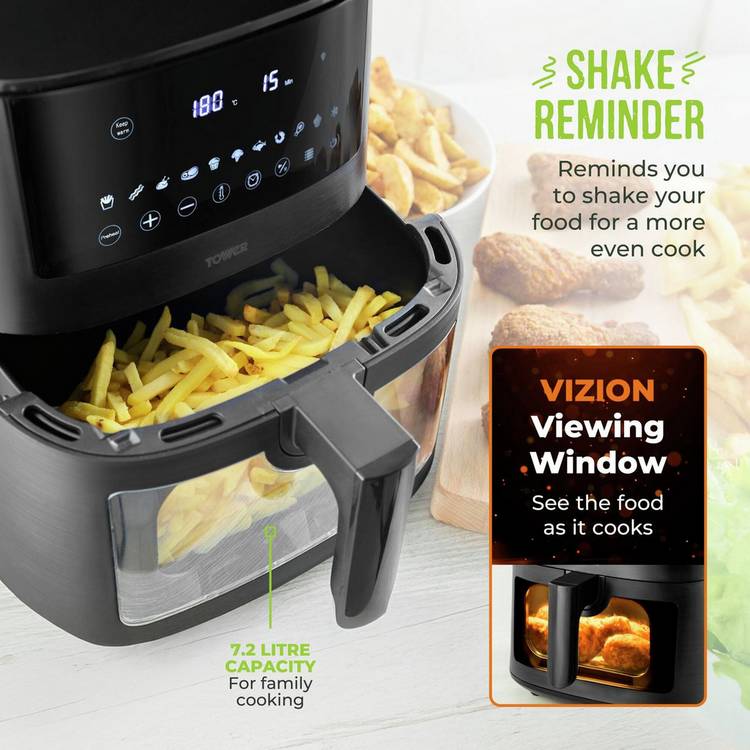 Tower T17182 7.2L air fryer black, imported from the UK